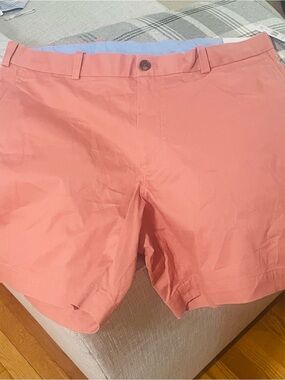 Brooks Brothers Coral-Pink Flat-Front Men's Shorts